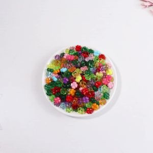 50-100 Chiếc Acrylic Bốn Lá Hình Hoa Hạt Mặt Cắt Lỗ Thẳng Miếng Đệm Cho DIY Trang Sức Làm Vòng Tay Dây Chuyền