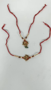 Premium Peacock & Krishna Designer Bhaiya Bhabhi Rakhi Set with Lumba | Stone Studded Raksha Bandhan Rakhi Gift for Brother & Bhabhi