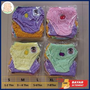 CD Celana Dalam Anak Perempuan Lusinan Terbaru Terlaris Karakter Motif Buah Buahan usia 1-8 Tahun