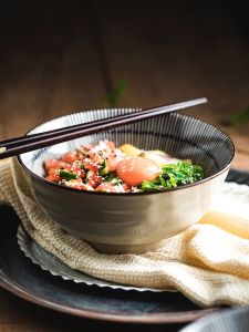 Retro Style Ceramic Bowl Japanese Style Soup Bowl Underglaze Color Pull Noodles Bowl High Aesthetic Value Home Use Bowl