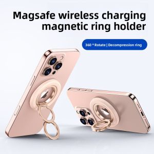 RQZN | Dual-Sided Rotatable Portable Magnetic Phone Stand with Ring Mount for iPhone17 and Huawei