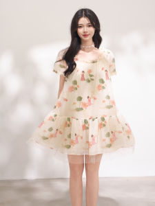 KEIKO | New Chinese Style Delicate Floral Print Chiffon Dress