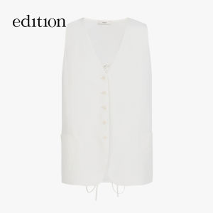 edition | Lace Hollow-out Embroidery Tencel Linen Womens Vest