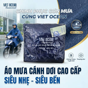 Áo mưa cánh dơi vải dù OCEAN 1 đầu kèm túi đựng 140 x 138cm