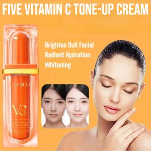 Five Vitamin C Tone-Up Cream Whitening Vc Makeup Cream Brighten Dull Facial Skin Concealer