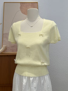 Áo Thun Tay Ngắn Dệt Kim Ôm Vừa Vặn Phong Cách Hàn Quốc Cho Nữ Mùa Hè Mới Áo Thun Cổ Tròn Màu Trơn Thời Trang