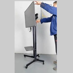 TV Bracket 32-70 Inch Mobile TV Stand with Wheels Mobile TV Rack Floor Base TV Cart Adjustable Angle Height