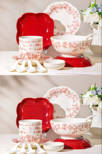 JINGDITAOCI | Underglaze Colored Tableware Set Wedding Gift Box
