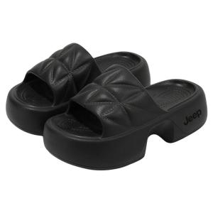 Jeep | Winter Outdoor Black Anti-Slip Thick Sole Height-Increasing Sandals