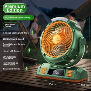 Doublepow | Portable Camping Fan USB Charging High Wind Power Long Endurance Night Fishing Camp Lighting Can Be Used as a Power Bank Fan 2025 New Upgrade 1956