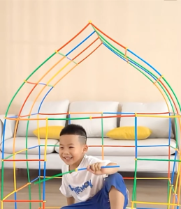 WE PLAY พร้อมส่ง ตัวต่อหลอด 100 ชิ้น Straw Buliding Block ตัวต่อ 4 มิติ ของเล่นปลายเปิด ของเล่นเสริมพัฒนาการ