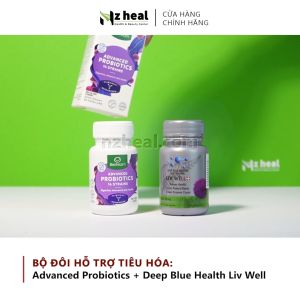 [Hỏa tốc] Bộ đôi hỗ trợ tiêu hóa: Men Vi Sinh Advanced Probiotics và Viên Giải Độc Gan Liv Well
