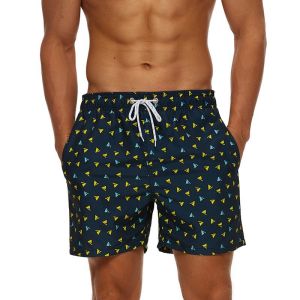 Casual Large Size Shorts Striped Belted Youth Fashion Beachwear Printed mid Waist Five-Quarter Straight Leg Summer Shorts