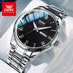 OPK Jam Tangan Anti Air Pria Ori 2024 Pria Mewah Led Kalender Minggu Stainless Steel Quartz Watches Dengan Kotak Gratis