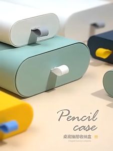 Under-desk Storage Box Invisible Drawer Paste-type Under-desk Organizer Desktop Stationery BoxMinimalist Pencil Tray Under Desk Self-adhesive Drawer type office organizer