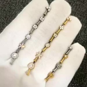 1PC G23 Solid Titanium CZ Flower Vertical Helix Earring Internal Threaded Flat Back Tragus Piercing Conch Earring 16g