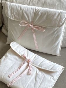 Ballet Style Butterfly Knot Cotton Lined Notebook Tablet Bag Womens New Ins Blogger 11/13 Laptop Bag Computer Accessories