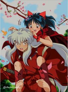 KAYOU | 5D DIY Anime Inuyasha Tranh Gắn Đá Chữ Thập Khảm Thêu Full Dán Khu Vực Cặp Đôi Chủ Đề Trang Trí Nhà Nghệ Thuật Xếp Hình