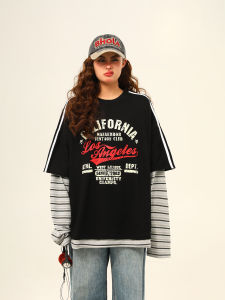 Tagkita | American Retro Letter Printed Crewneck T-shirt