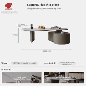 Minimalist Rotatable Elegant Stone Coffee Table