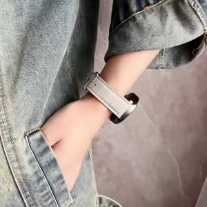 18mm 20mm 22mm Plaid Pattern Design Strap  Metal Buckle Watchband Women Men Business Watch Band Replace Wrist Bracelet Accessory