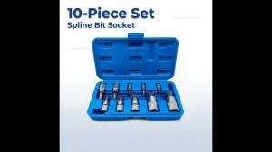 M4 M18 Professional 10 Pcs Point Triple Square Spline Bit Socket Set Auto Repair Tamper Proof Screwdriver Tools Heavy Duty