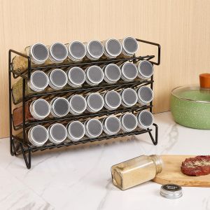 Spice Rack Organizer for Cabinet 4 Tier Spice Organizer Seasoning Organization for Countertop Cabinet Kitchen Pantry