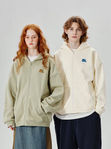 PSO Brand Heavyweight Open Cardigan Sweatshirt Mens Cute Little Dog Autumn Winter Couples Outerwear Casual Loose Fit