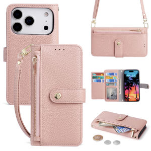 szhaiyu | Crossbody Wallet Case Bumper for iPhone 18 Pro Max 17 16 15 14 13 12 Pro Strap Leather Case Kickstand Card Cash Shockproof Cover