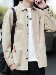 ROMON | Áo sơ mi denim dài tay nam Romon mùa xuân thu mới thời trang thường ngày không cần ủi cotton nguyên chất áo khoác công sở nam