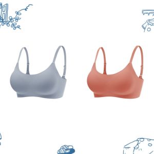 Seamless Sport Bra Womens Thin Nylon Spandex Wireless Gathered Summer Underwear U-Shape Cup Fixed Strap Bralette for Young Women