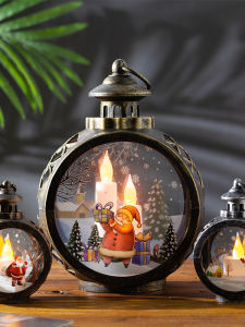 Christmas Decorations Vintage Night Light Emitting Window Display Props Table Arrangement Atmosphere Ornaments Hanging Decorations