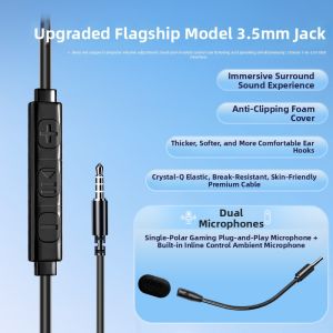 LIWEILANG | Wired Non-In-Ear Over-Ear Gaming Headset with Microphone USB