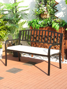 Outdoor Park Bench European Style Casual Backless Chair Villa Garden Double Person Iron Art Square Seat Simple Modern Design