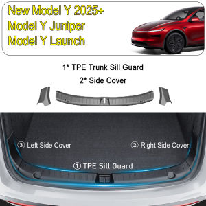 Rear Trunk Bumper Protector Guard For Tesla Model Y Juniper Launch Accessories 2025 2024 Trunk Threshold Sill Cover Mat Plate