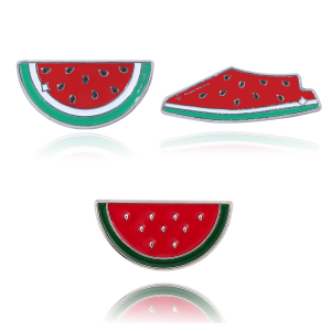 Cute Watermelon Enamel Pin Summer Fruit Shaped Brooch Bag Decoration Badges Women Lapel Pin Jewelry Gift