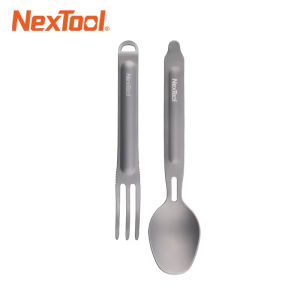 NexTool Fork Spoon 2-in-1 Pure Titanium Detachable Portable Outdoor Sports Camping Picnic Tableware Healthy Convenient