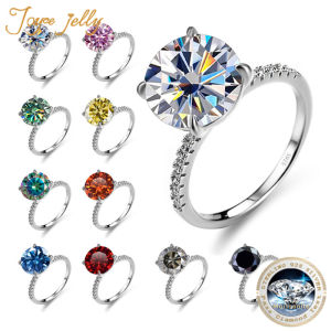 JoyceJelly 11mm 5 CT D VVS1 Excellent Cut GRA Moissanite Diamond Rings Womens Wedding Ring S925 Sterling Silver Luxury Jewelry