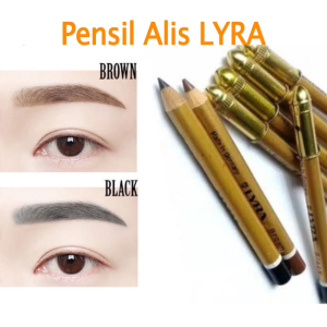 Gudang Murahmu - Pensil Alis LYRA GOLD PENSIL ALIS LYRA BROWN Dan BLACK / Pinsil Alis Eyebrow Hitam & Coklat