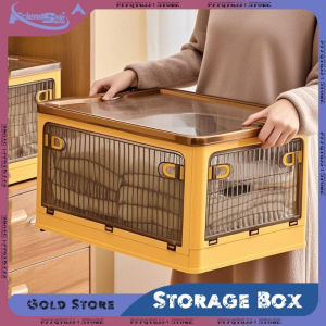 Collapsible Storage Box Large Capacity Transparent Closet Organizer Clothes Toys Books Durable Home Office Storage Organizer