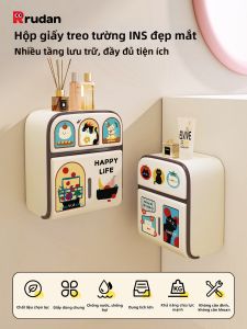 RUIDEDAN | Kệ Đựng Giấy Quấn Kiểu Kem Hai Tầng Treo Tường