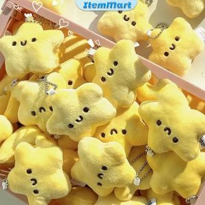 ItemMart Little Stars Plush Toy Creative Keychain Cute Girl Squeaking Car Keys Doll