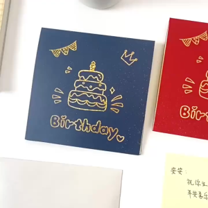 FAMILY`S CHOICE No Music 3D Birthday Card Cake Light Birthday 3D Greeting Card Greeting Card Recording 3D Greeting Card No Music