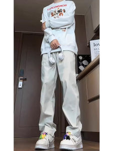 กางเกงขายาวทรงตรงสำหรับผู้ชาย กางเกงขายาวทรงตรงลำลองสำหรับกลางแจ้ง กางเกงขายาวทรงตรงลำลองสไตล์อเมริกัน กางเกงขายาวทรงตรงลำลองสำหรับฤดูใบไม้ร่วง