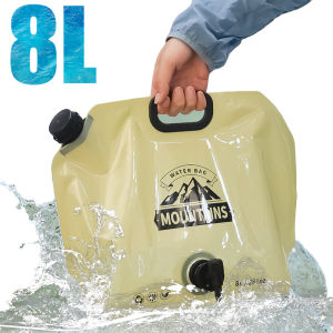 Outdoor Portable Foldable Water Storage Bag 8L Large Capacity Emergency Water Bag with Faucet Water Container Essential Survival Tool For Camping Hiking