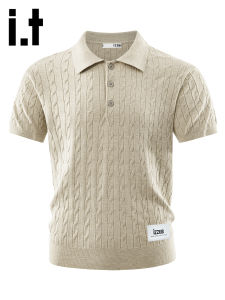 izzue | Cable Knit Polo Short Sleeve T-Shirt
