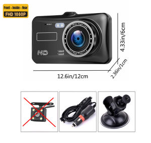4-inch 1080P Dash Cam for Cars Touch Screen Car DVR Video Recorder Rear View Camera for Vehicle 24H Parking Monitor Black Box