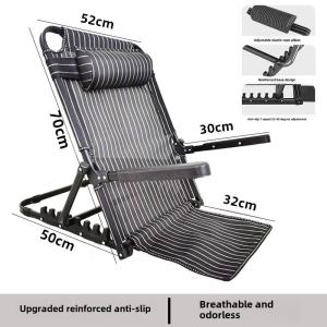 Elderly Care Paralyzed Patient Bedside Recliner Chair Backrest Support Pillow Bedding Essential Modern Simple Steel Foldable Chair