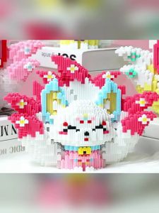 新款九尾狐小颗粒积木益智拼装玩具立体拼图男女孩子生日礼物building block
