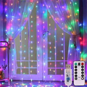 Wedding Christmas Decorations 1 Pack LED Curtain Lights with USB 8 Modes Remote Controlfor HomeWallWindowFairy Garden Party